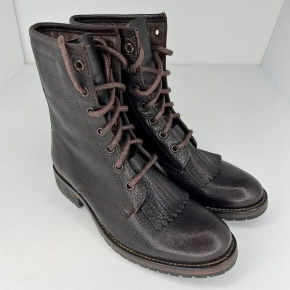 Wolverine Womens W40078 Rosie Kiltie Brown LaceUp Leather Size 5.5 Western Boots - Picture 2 of 9